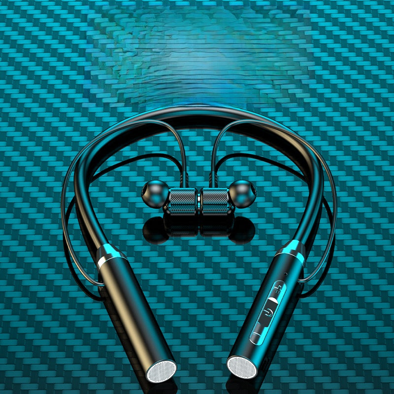 Neck-mounted sports headphones