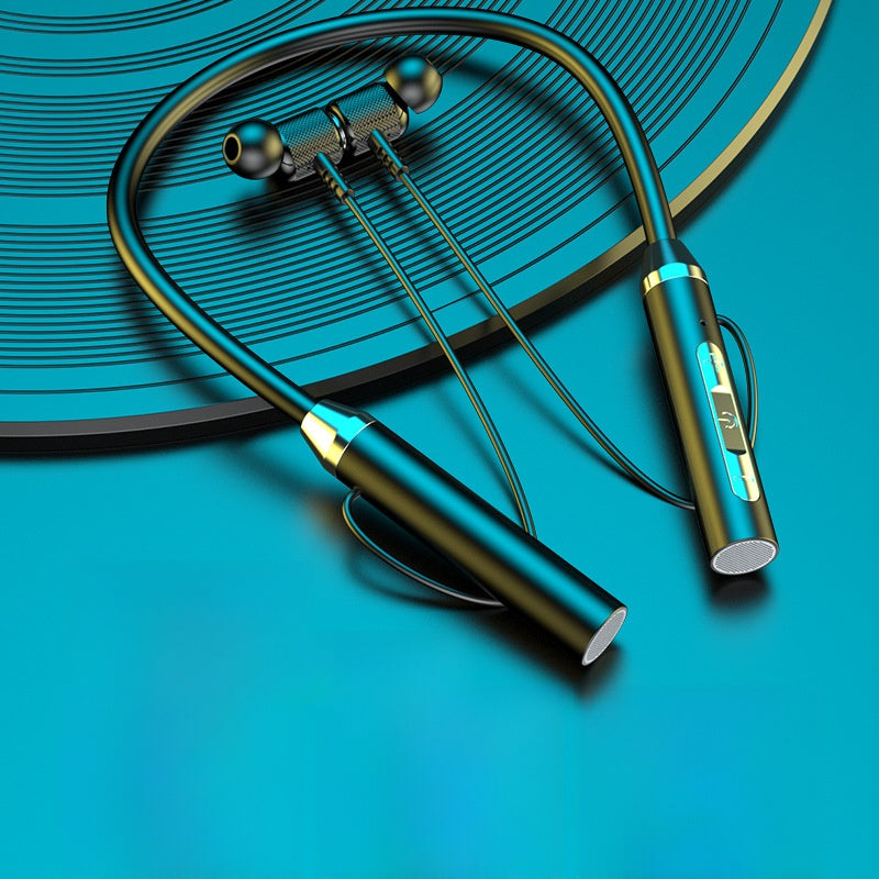 Neck-mounted sports headphones