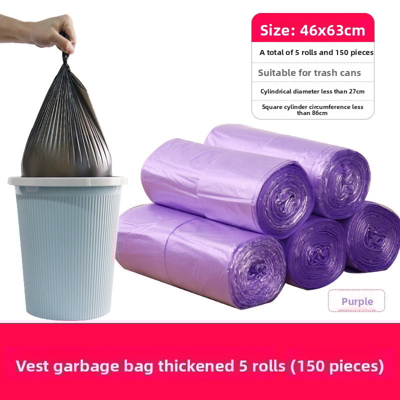 Disposable black plastic bags for household kitchens