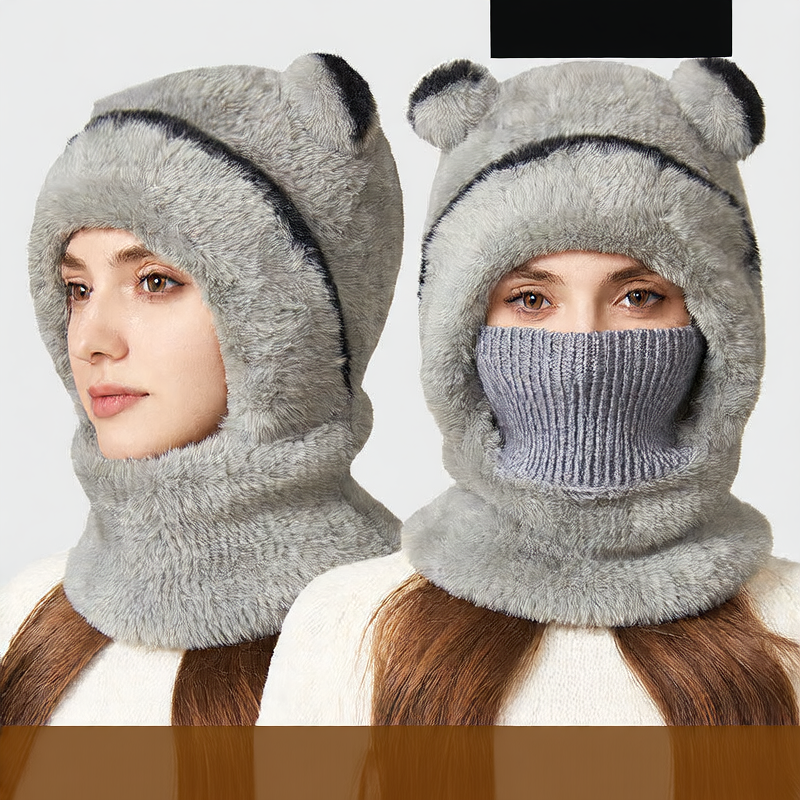 Warm Knitted Hat Scarf Mask Set