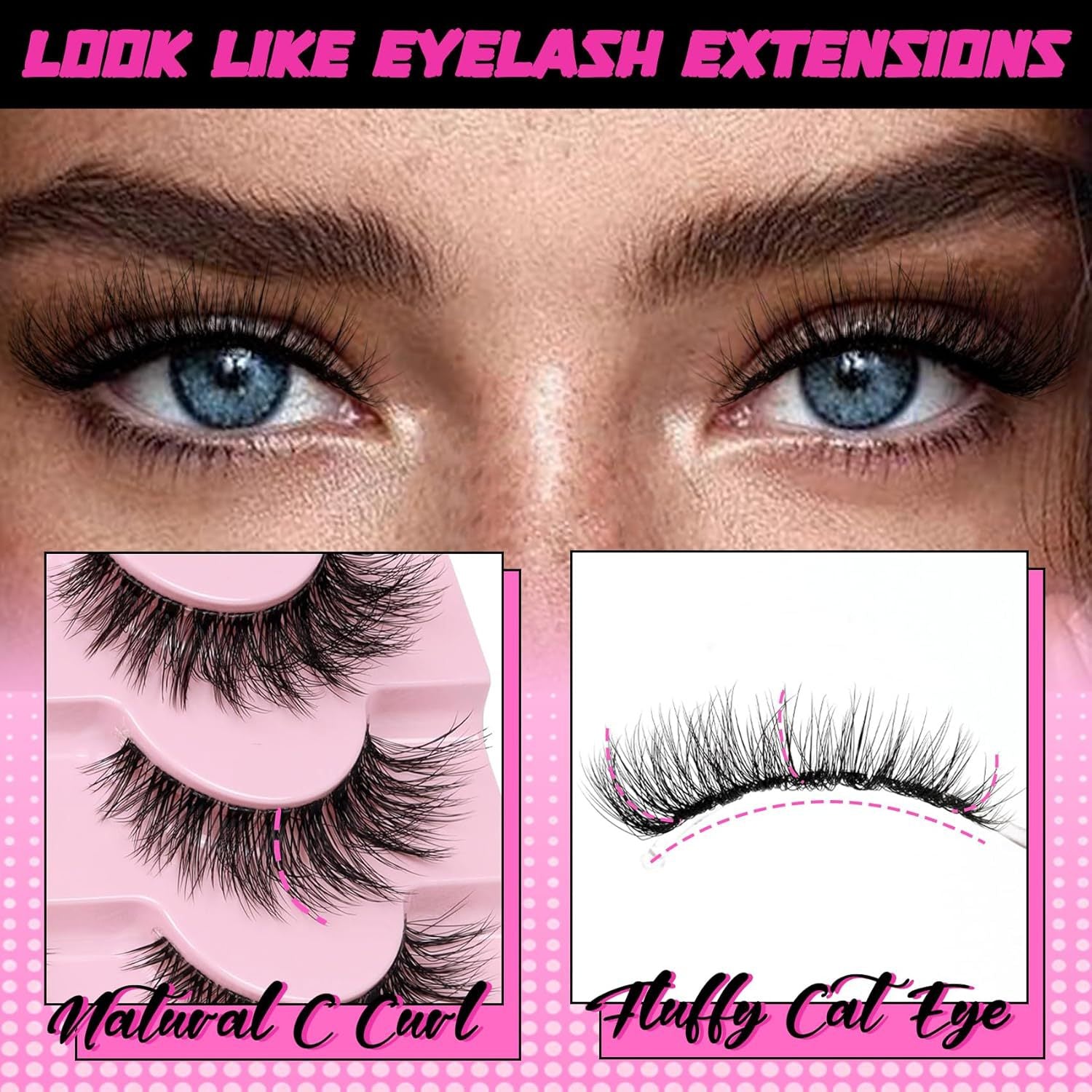 Natural, thick, and realistic false eyelashes