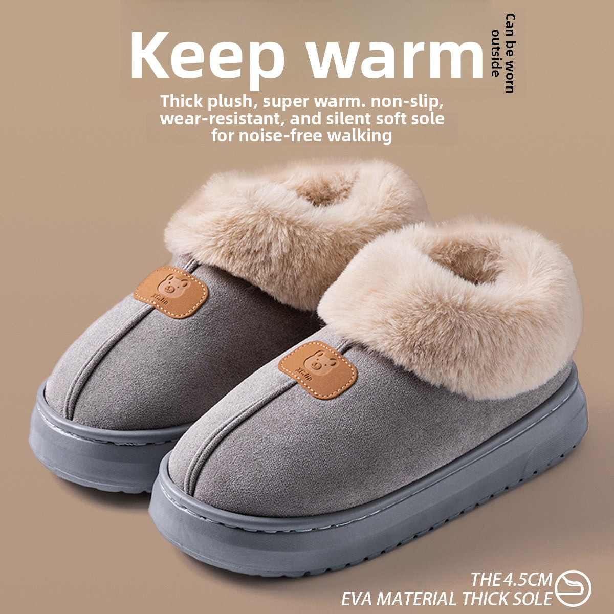 Thick-soled, non-slip, warm, and comfortable slippers