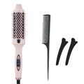 Fluffy straightening and curling hair brush