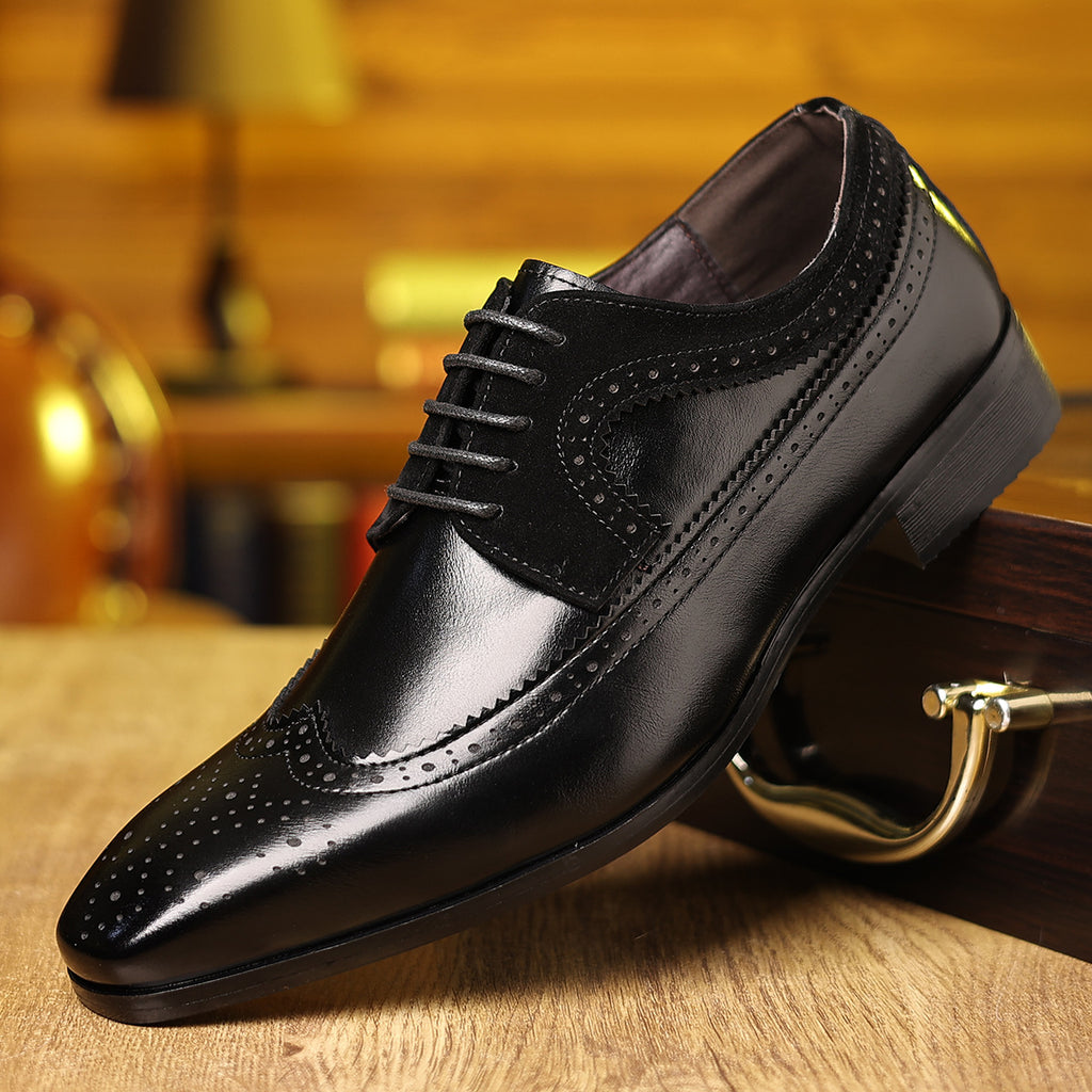 Men's business casual pointed-toe leather shoes