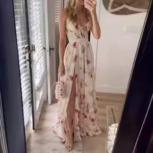 Slit Suspender Dress