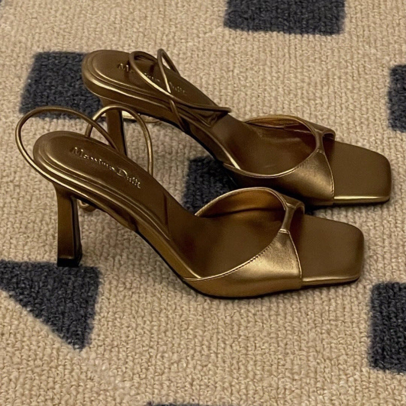 Square Toe Buckle Sandals