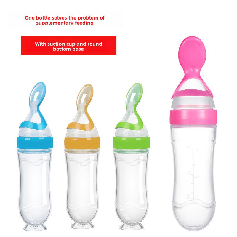 ?MOQ?5? Silicone baby food feeding bottle