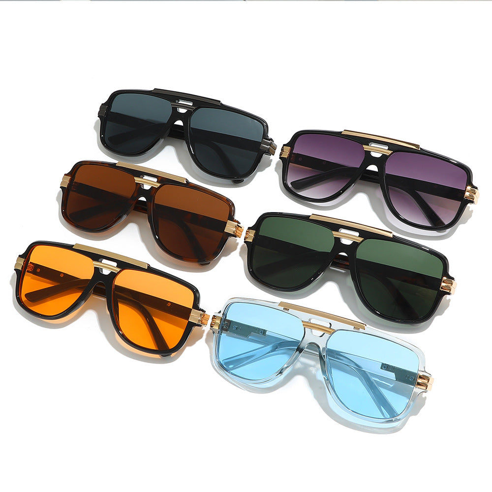 Retro Square Polarized Sunglasses Metal Frame