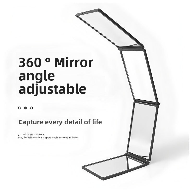 Four-sided folding mirror