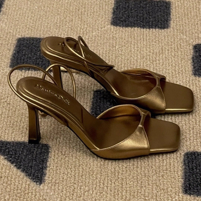 Square Toe Buckle Sandals