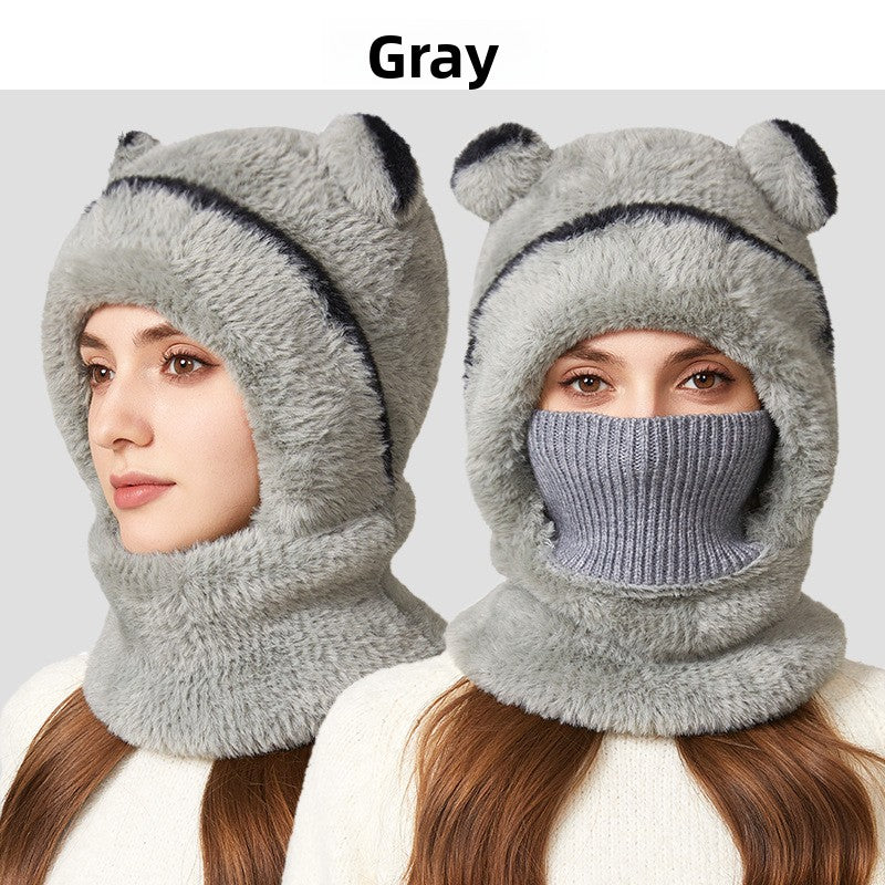 Warm Knitted Hat Scarf Mask Set