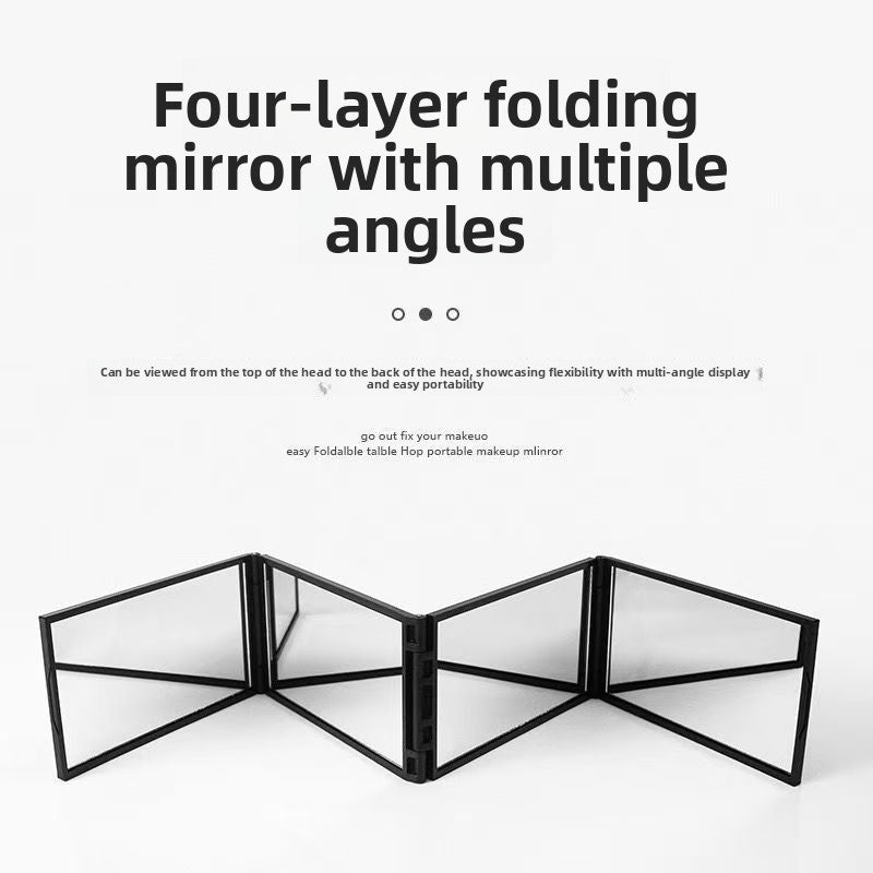 Four-sided folding mirror