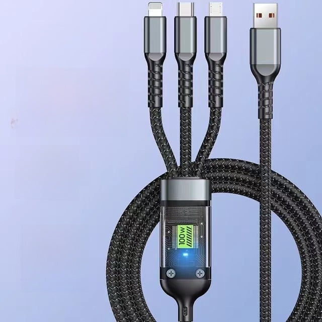 100W Fast Charge Triple Data Cable