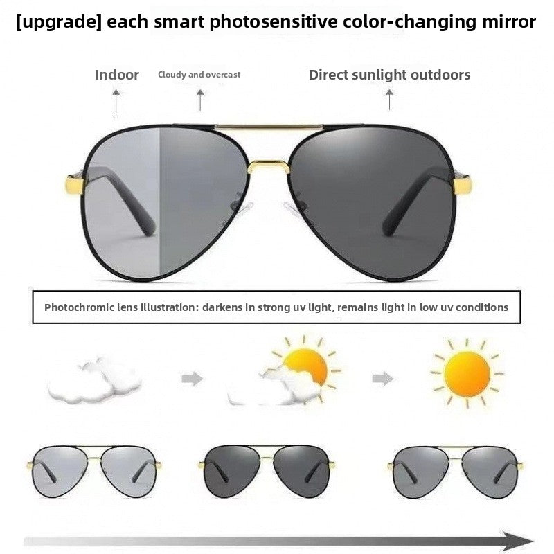 Metal Polarized Sunglasses Retro Large Frame Driving Glasses