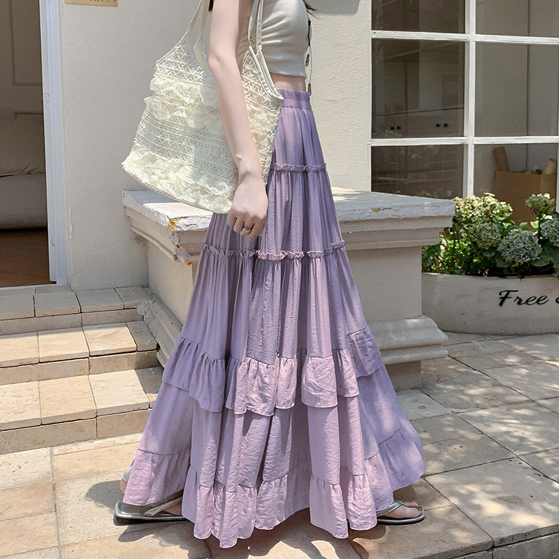 Ruffled wide-leg skirt or half-length dress