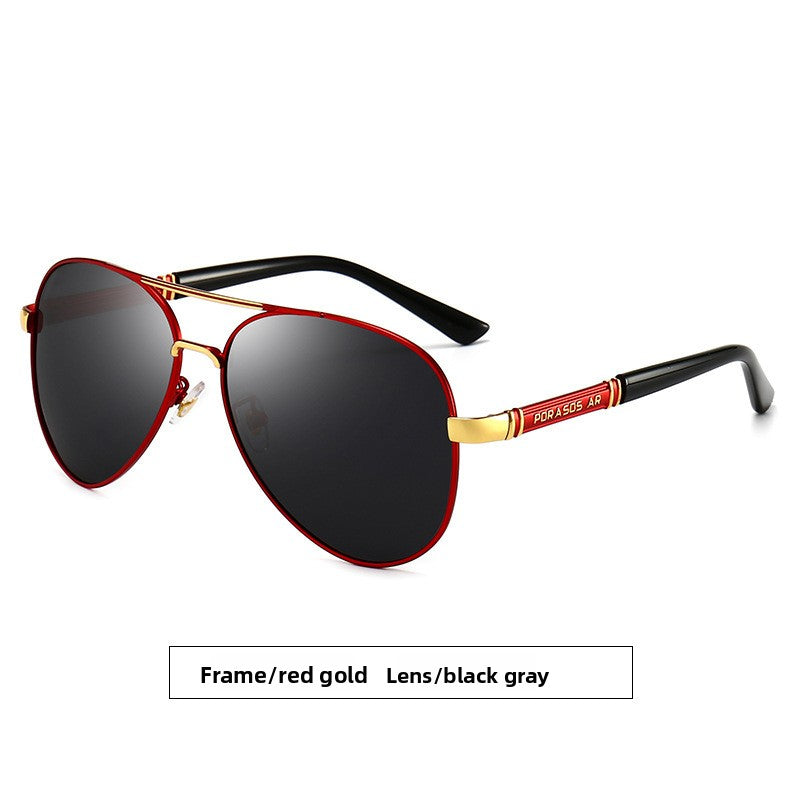 Metal Polarized Sunglasses Retro Large Frame Driving Glasses