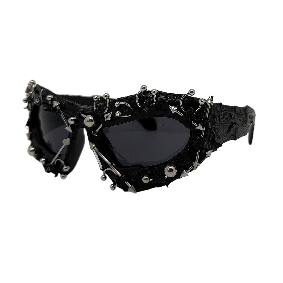 Large Geometric Frame Punk Sunglasses with UV Protection