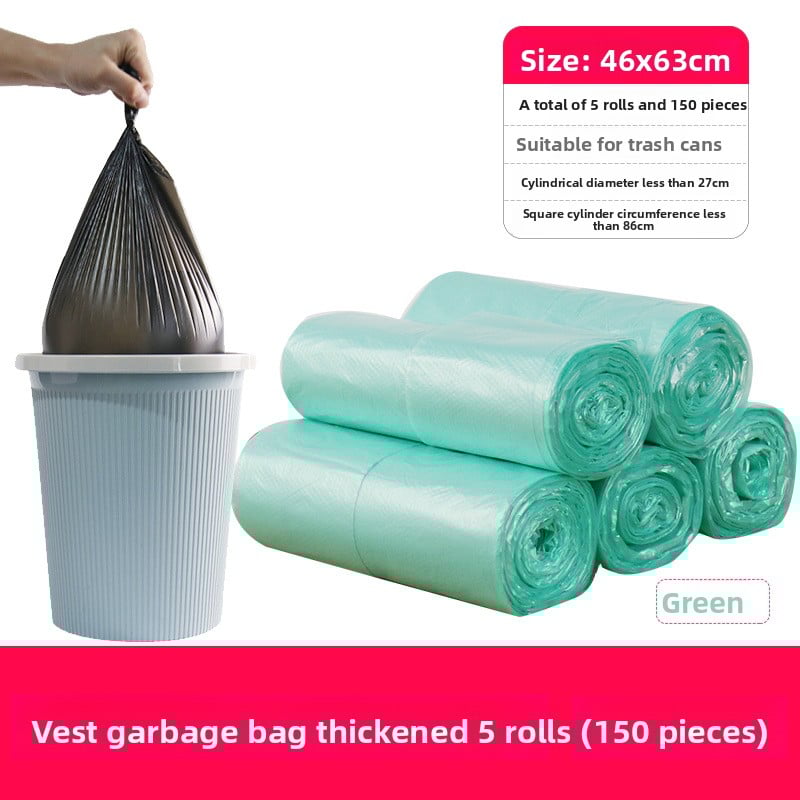 Disposable black plastic bags for household kitchens