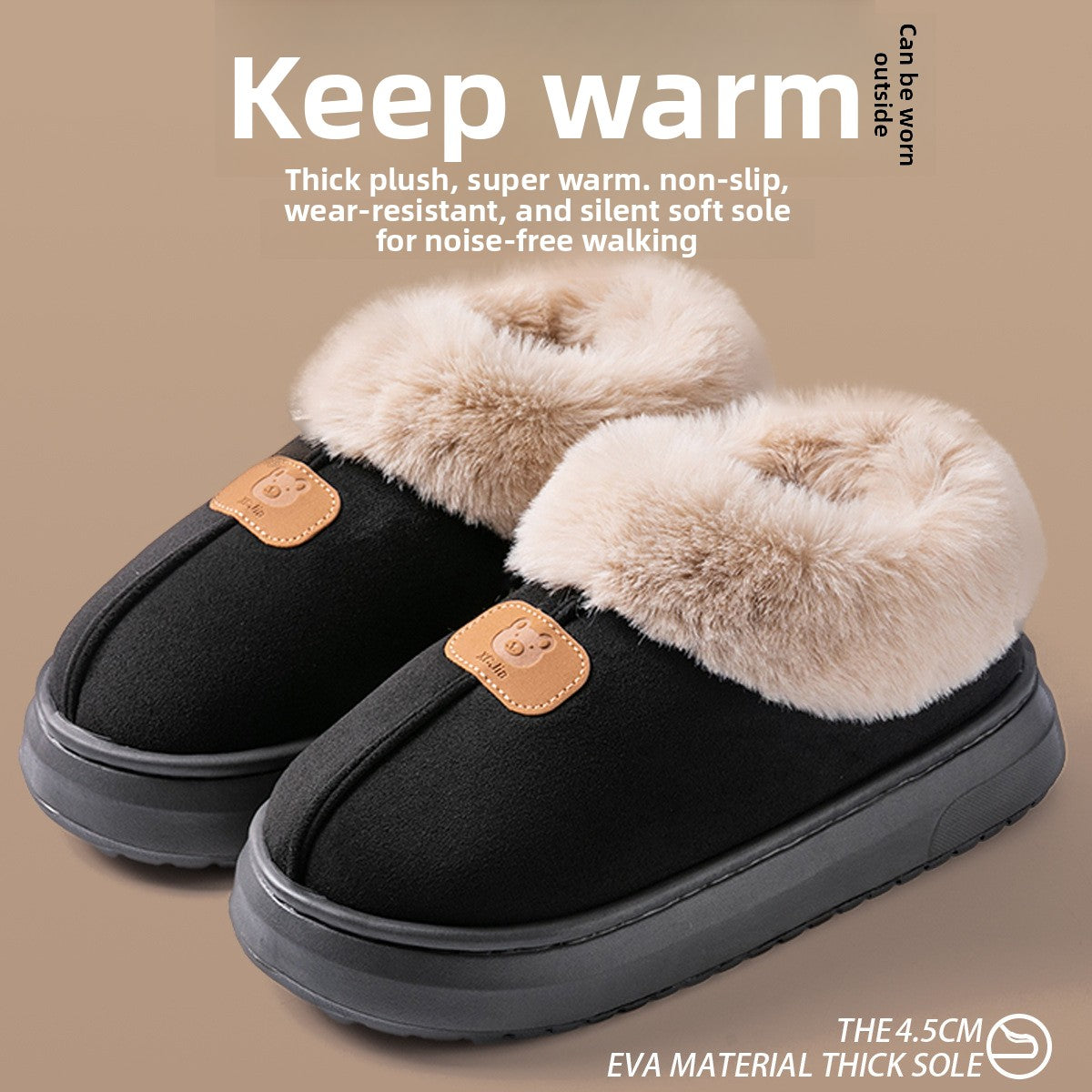 Thick-soled, non-slip, warm, and comfortable slippers