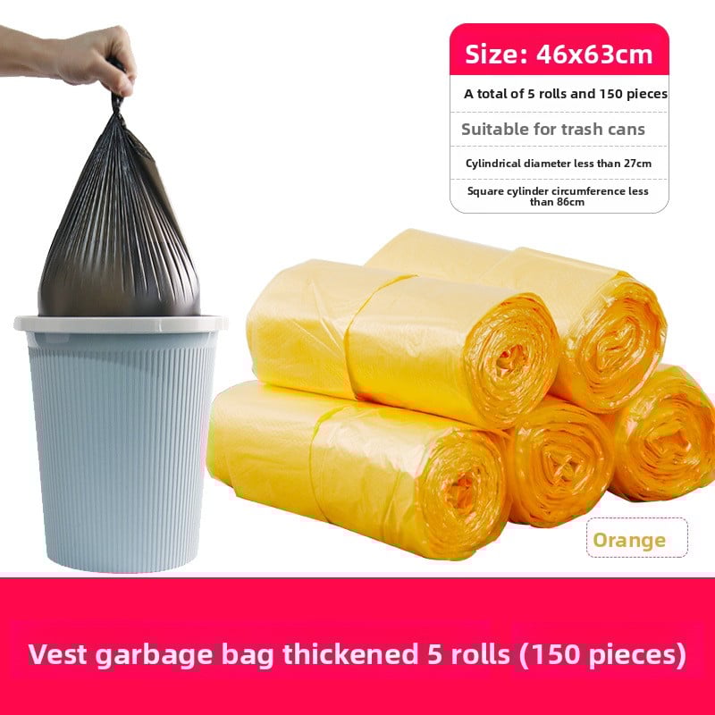 Disposable black plastic bags for household kitchens