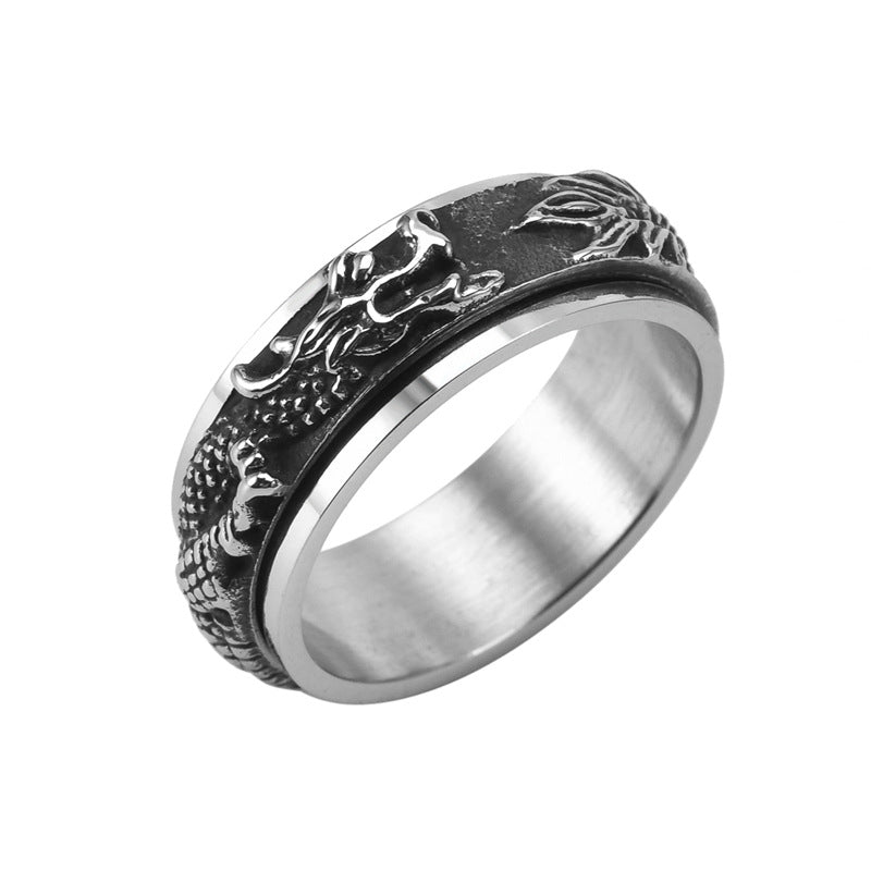 stainless steel dragon ring