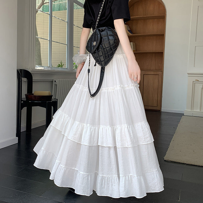 Ruffled wide-leg skirt or half-length dress