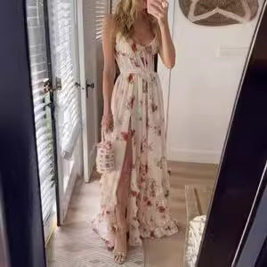 Slit Suspender Dress