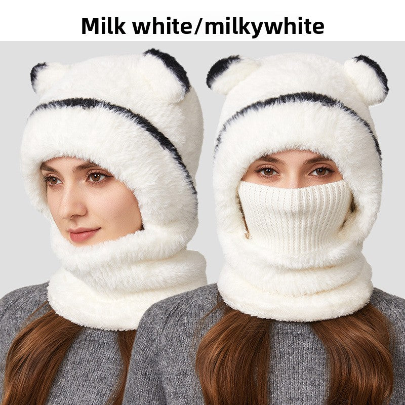 Warm Knitted Hat Scarf Mask Set