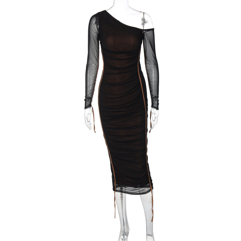 Womens Mesh Panel Bodycon Dress