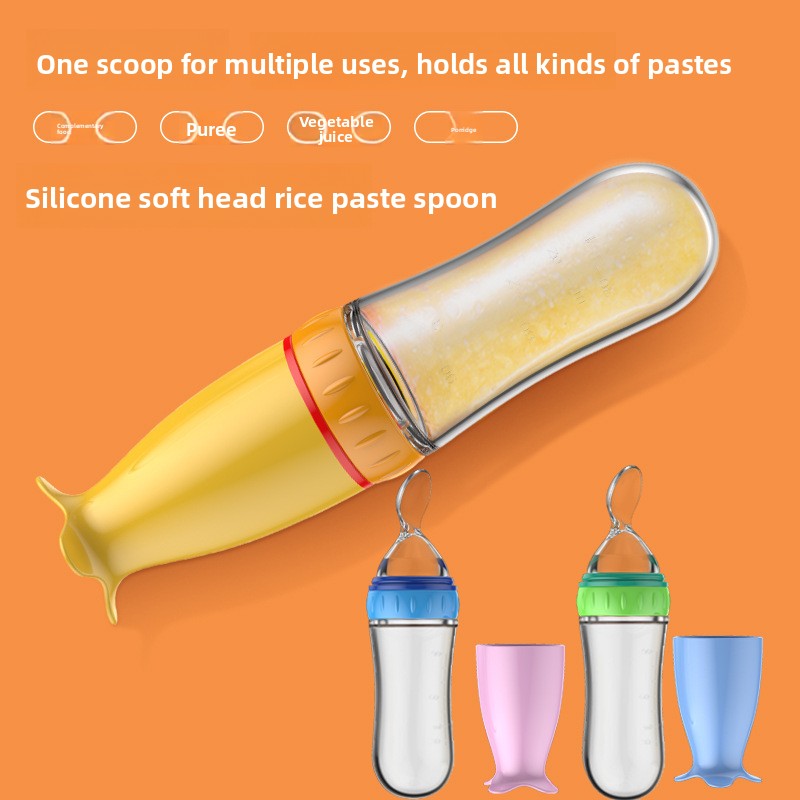 ?MOQ?5? Silicone baby food feeding bottle