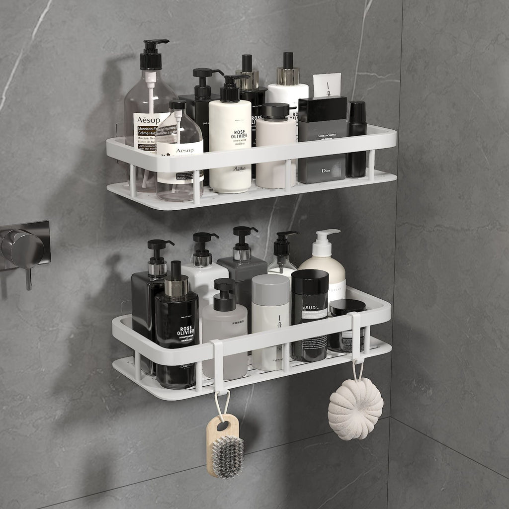 No-drill bathroom storage rack