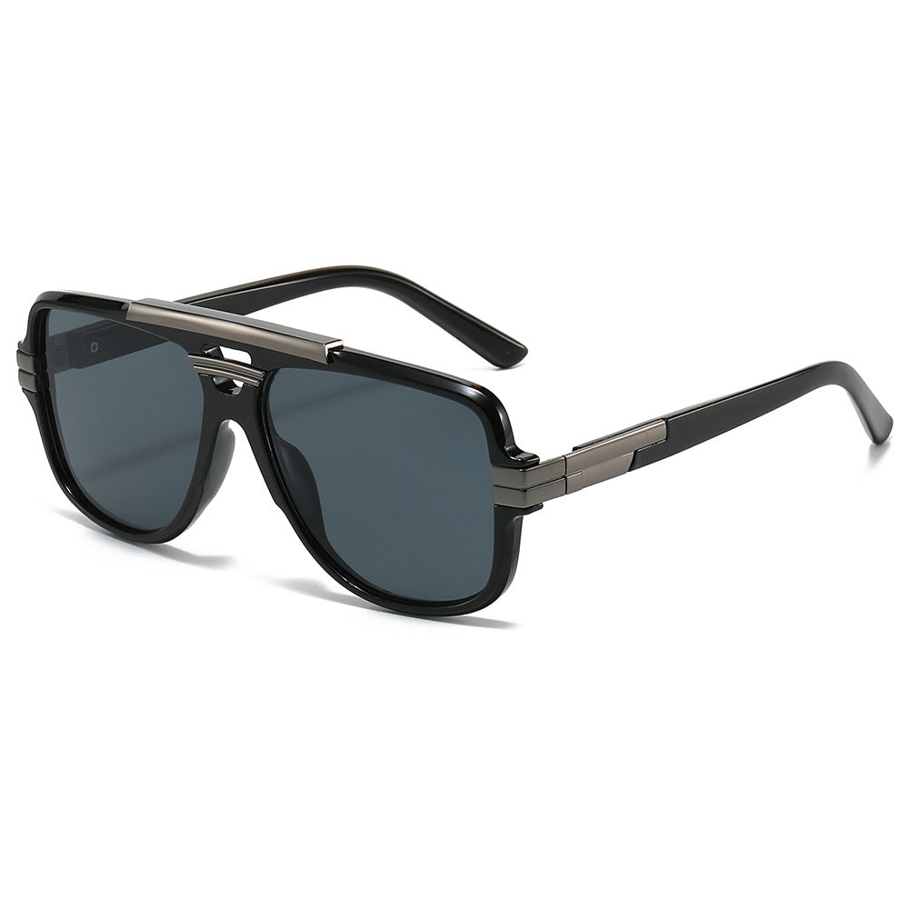 Retro Square Polarized Sunglasses Metal Frame