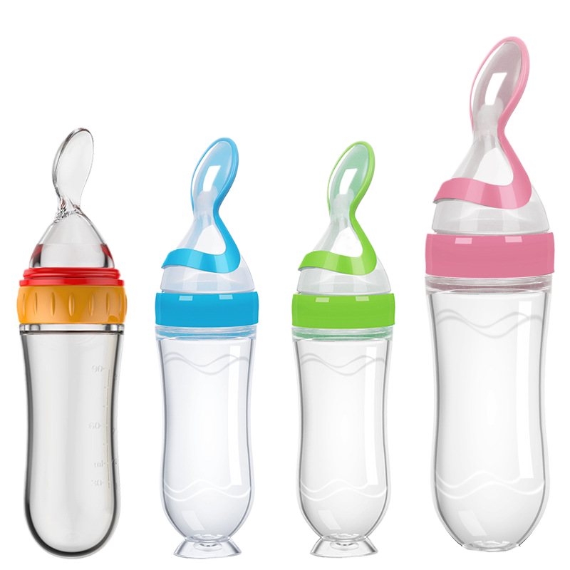 ?MOQ?5? Silicone baby food feeding bottle