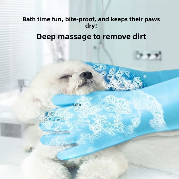 Pet bath gloves