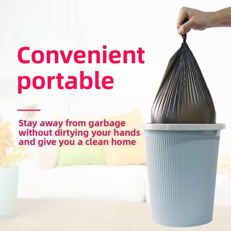 Disposable black plastic bags for household kitchens