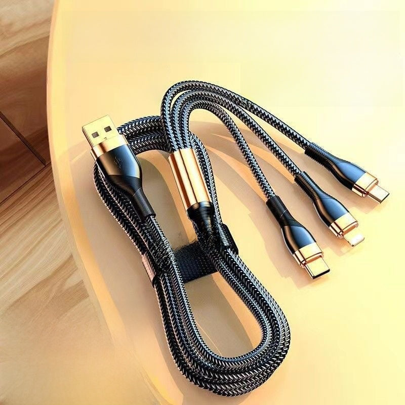 200W Triple Interface Fast Charging Data Cable