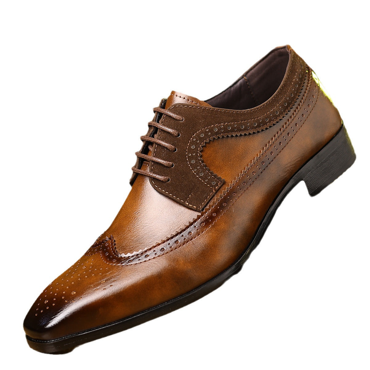 Men's business casual pointed-toe leather shoes