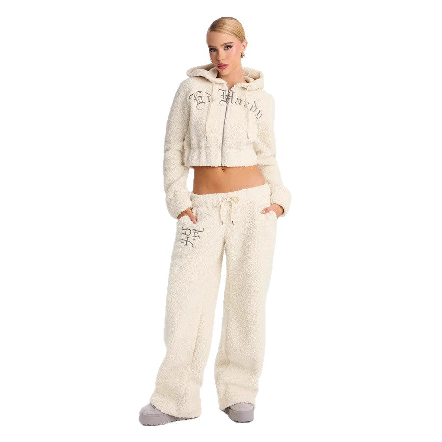 Padded velvet long-sleeved embroidered suit