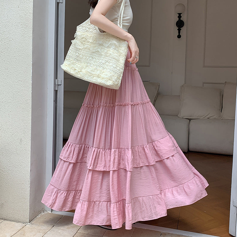 Ruffled wide-leg skirt or half-length dress
