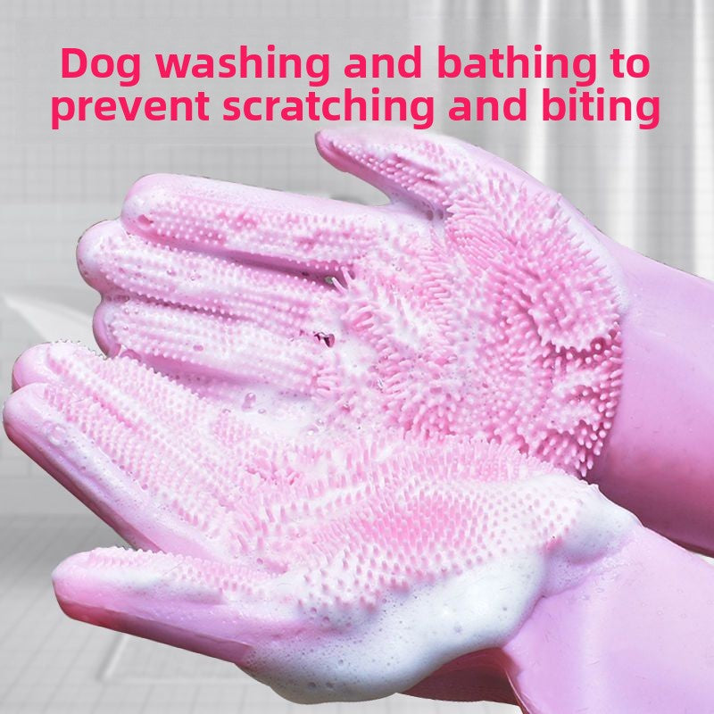 Pet bath gloves
