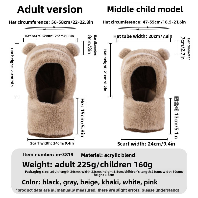 Warm Knitted Hat Scarf Mask Set